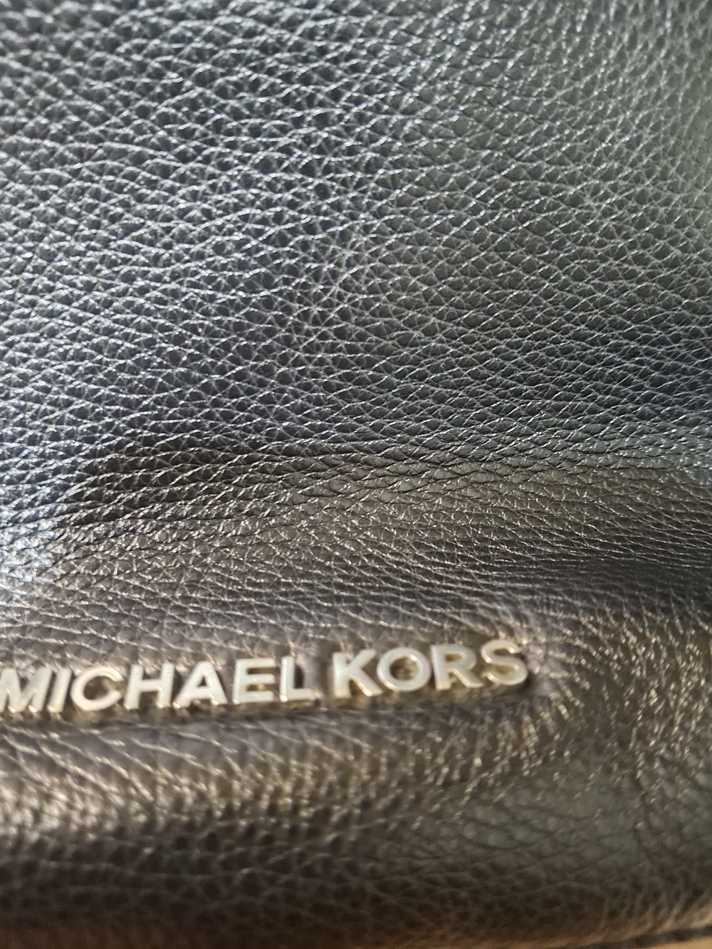 Michael Kors Black Pebbled Leather Hobo with MK Charm 10"W x 6"H x + 21" Strap - Picture 2 of 4
